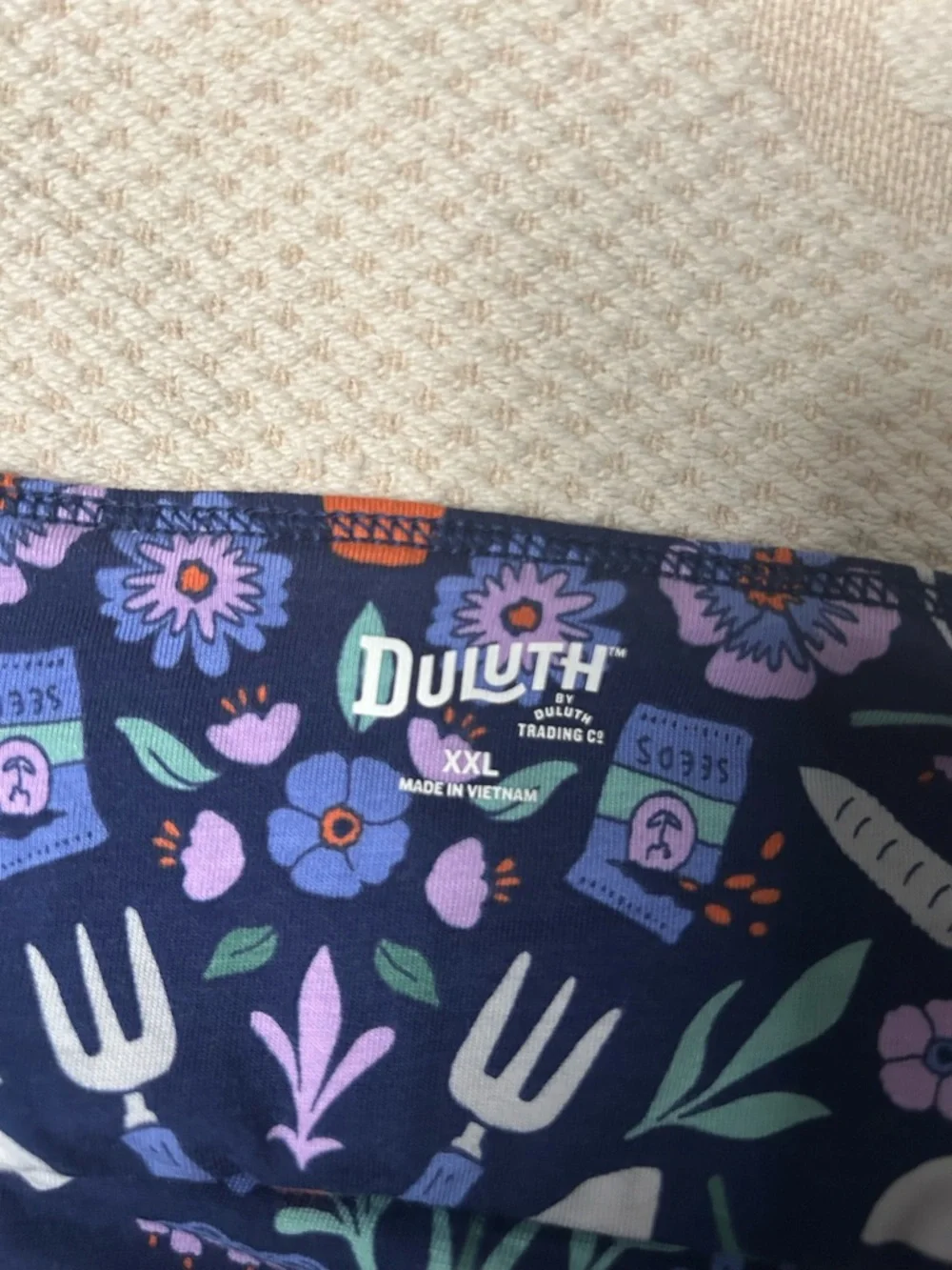 Duluth Trading Co Navy Garden Tools Print Wireless Bra - Picture 5 of 5